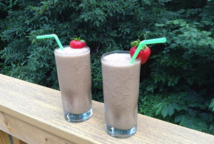 Healthy Chocolate, Peanut Butter & Banana Smoothie with Supplements